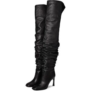 NEW Michael Kors Black Leather Slouchy thigh high Boots 7.5